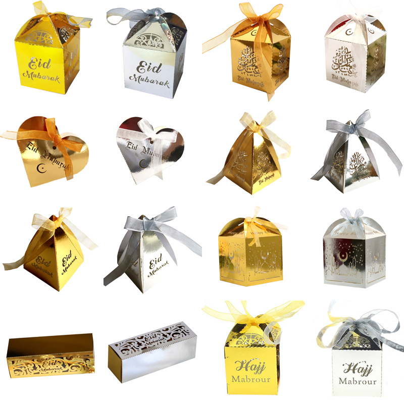 10pcs Gold Silver Eid Mubarak Box Candy Box Gift Boxes Favors DIY Paper Ramadan Decor Islamic Muslim al-Fitr Party Supplies
10pcs Gold Silver Eid Mubarak Box Candy Box Gift Boxes Favors DIY Paper Ramadan Decor Islamic Muslim al-Fitr Party Supplies