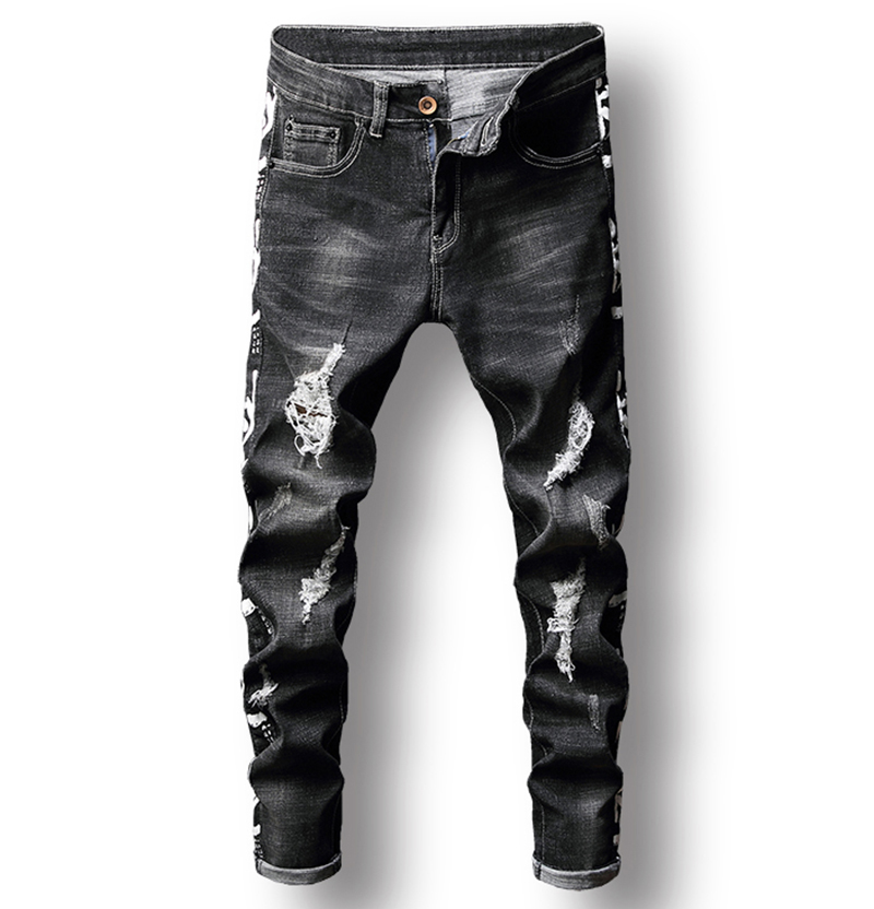 Men Casual jeans Printing Denim Pants Casual Fashionable Pencil Pants Mid Waist, J-1634
Men Casual jeans Printing Denim Pants Casual Fashionable Pencil Pants Mid Waist, J-1634