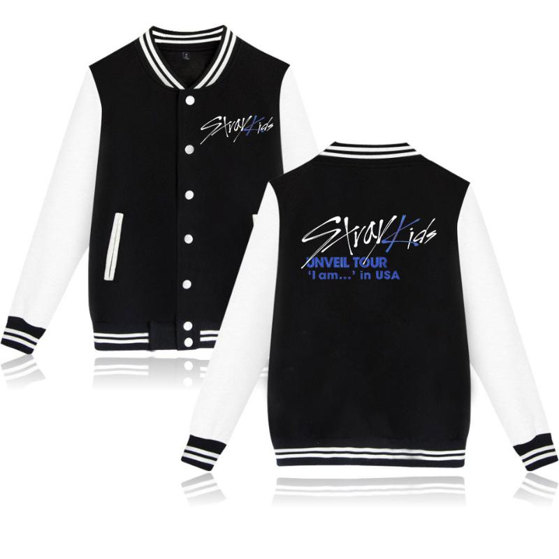 Stray Kids Kpop Baseball Jackets Women/Men Fashion Long Sleeve Jacket 2019 New Arrival Hot Sale Casual Streetwear Clothes, Grey
Stray Kids Kpop Baseball Jackets Women/Men Fashion Long Sleeve Jacket 2019 New Arrival Hot Sale Casual Streetwear Clothes, Grey