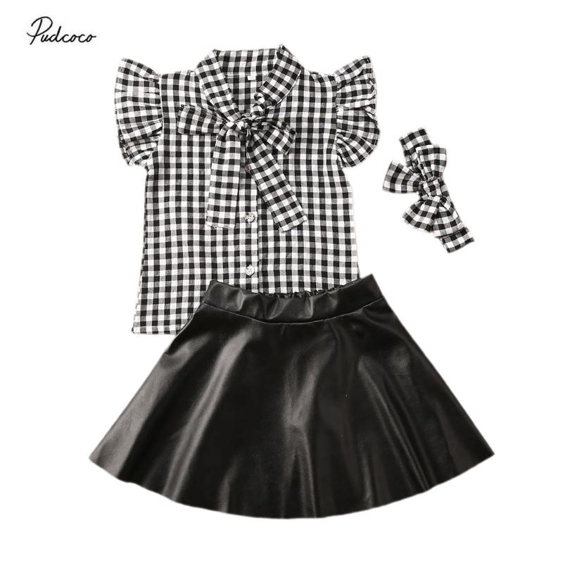 2020 Baby Summer Clothing Infant Kids 1-4T Infantil Kids Baby Girls 3Pcs Set Checked Bowtie Shirts PU Leather Skirts Headband, As pic
2020 Baby Summer Clothing Infant Kids 1-4T Infantil Kids Baby Girls 3Pcs Set Checked Bowtie Shirts PU Leather Skirts Headband, As pic