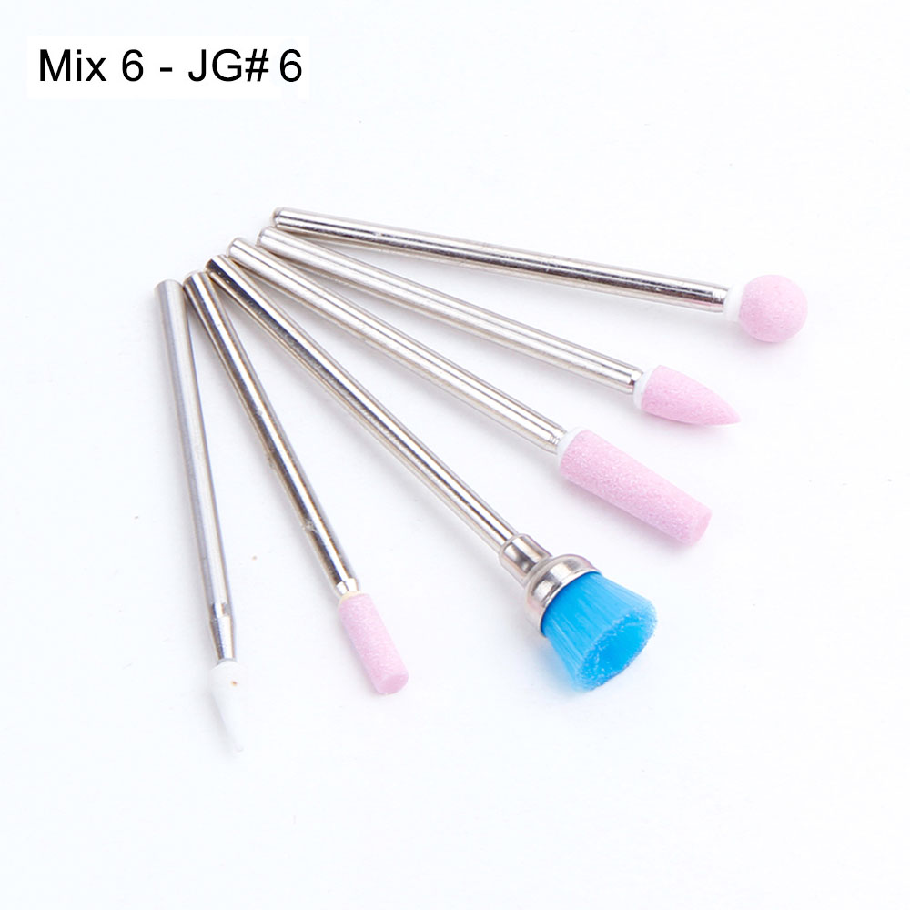 6pcs/set Ball Nail Drills Bits Stone Ceramic Milling Corundum Cutters Brush Electric Machine Rotary Burr Manicure Polish Tools