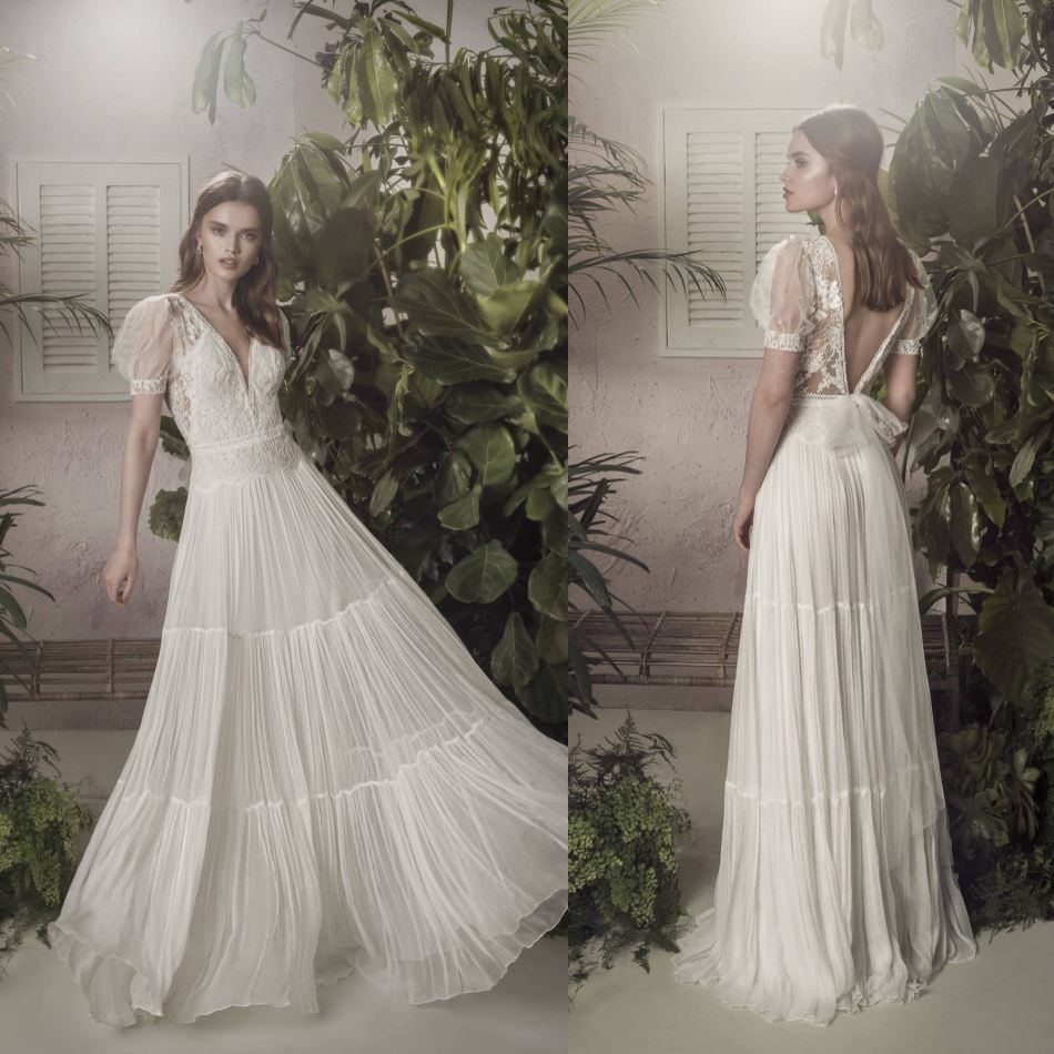 Fashion Wedding Dresses V Neck Short Sleeves Appliques Lace Chiffon Bridal Gowns Custom Made Backless Sweep Train A-Line Wedding Dress, Same as image
Fashion Wedding Dresses V Neck Short Sleeves Appliques Lace Chiffon Bridal Gowns Custom Made Backless Sweep Train A-Line Wedding Dress, Same as image