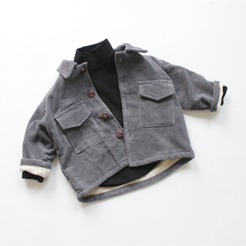 Children Winter Corduroy Thicken Coats Korean Style Kids Short Jackets Shirts Polar Fleece Lining Baby Boys Outerwear, Beige
Children Winter Corduroy Thicken Coats Korean Style Kids Short Jackets Shirts Polar Fleece Lining Baby Boys Outerwear, Beige