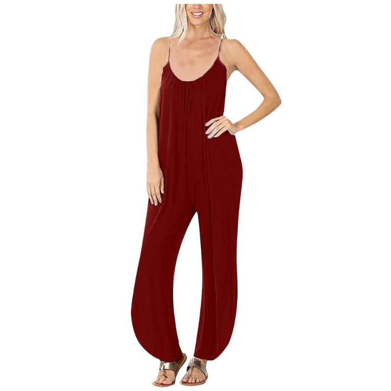 Jumpsuit Women Rompers Holiday Sleeveless Suspenders Solid High Waisted Wide Leg Summer Beach Rompers Plus Size Women Jumpsuits, Red
Jumpsuit Women Rompers Holiday Sleeveless Suspenders Solid High Waisted Wide Leg Summer Beach Rompers Plus Size Women Jumpsuits, Red