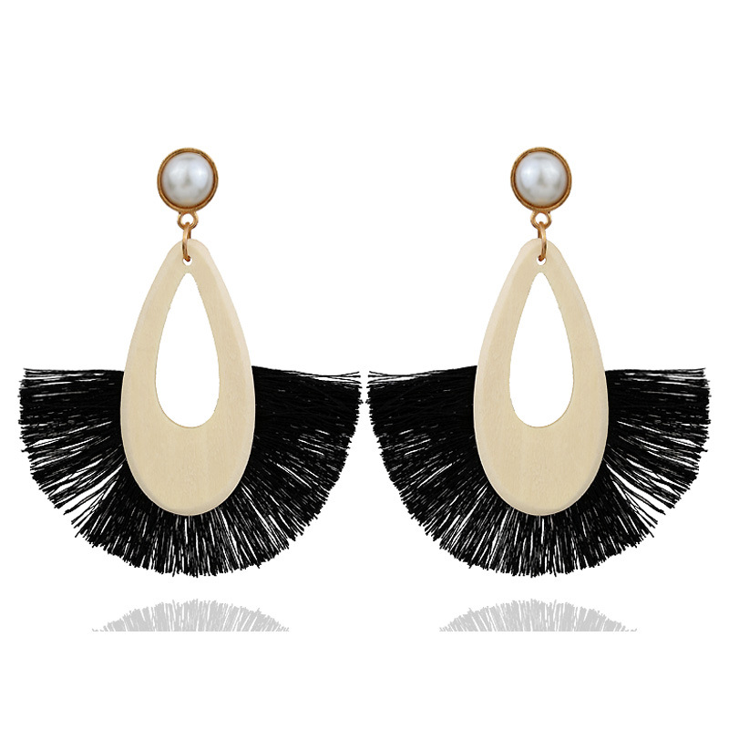 Water Drop Pendant Earrings Bohemian National Wind Pearl Long Tassel Earrings Female - Gift Ideas for Mom, Sister and Friends