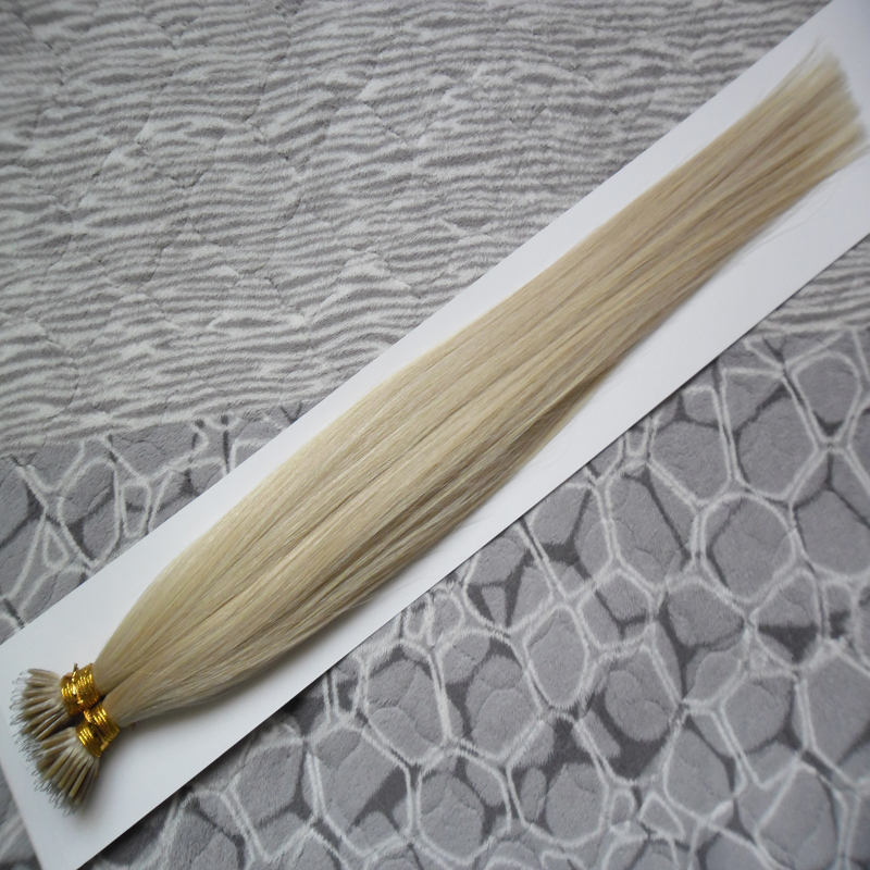 Keratin Human Hair Pre bonded Extensions Nano Tip Hair 100 G Per Pack Nano Ring 100% Remy Hair Extensions 100s micro bead extensions