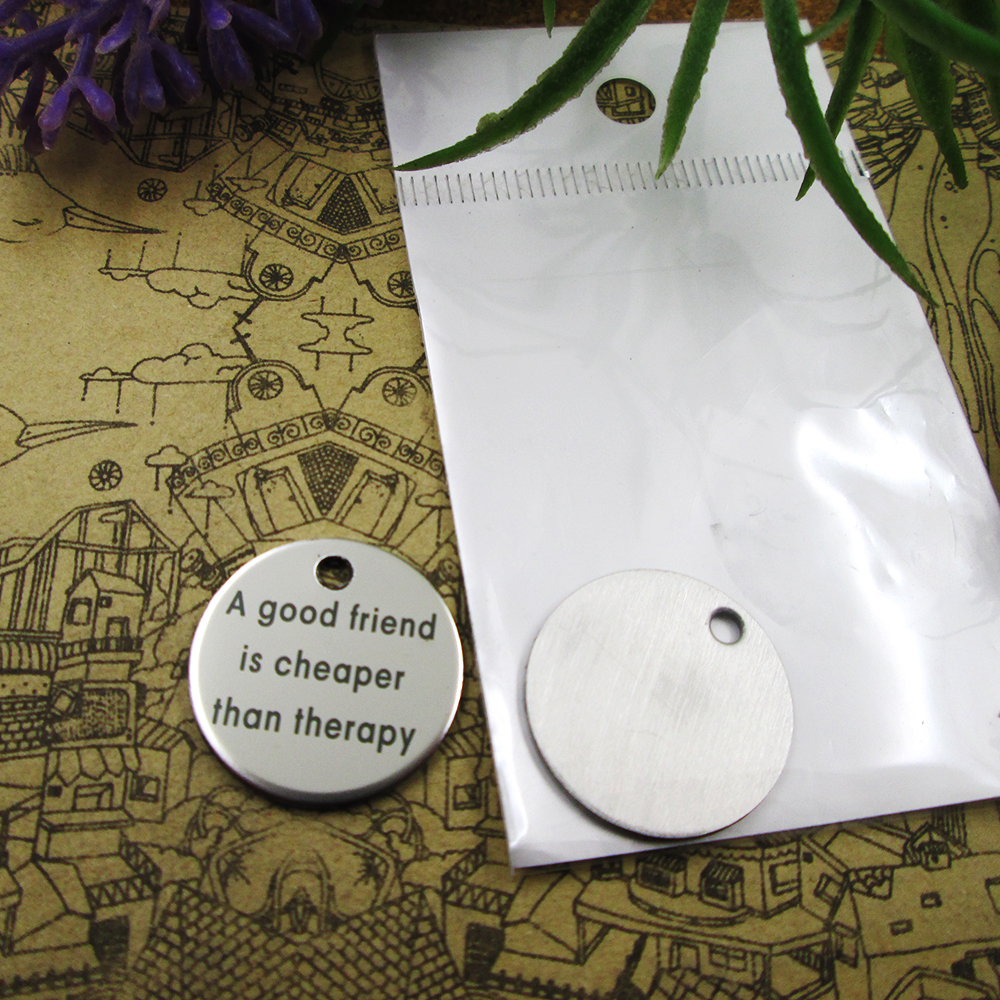 40pcs--"A good friend is cheaper than therapy"stainless steel charms more style for choosing DIY Charms pendants for necklace
40pcs--"A good friend is cheaper than therapy"stainless steel charms more style for choosing DIY Charms pendants for necklace