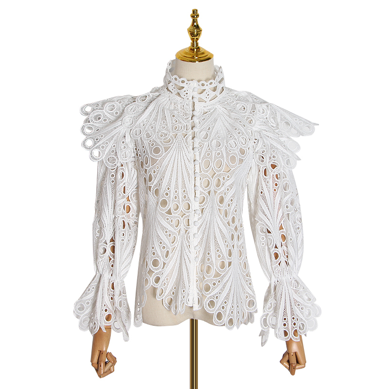 2020 Long Sleeve Lace White Vintage Hollow Out Ruffle Shirts Female Black Flare Long Sleeve Embriodery Blouse Women Fashion Clothes
2020 Long Sleeve Lace White Vintage Hollow Out Ruffle Shirts Female Black Flare Long Sleeve Embriodery Blouse Women Fashion Clothes