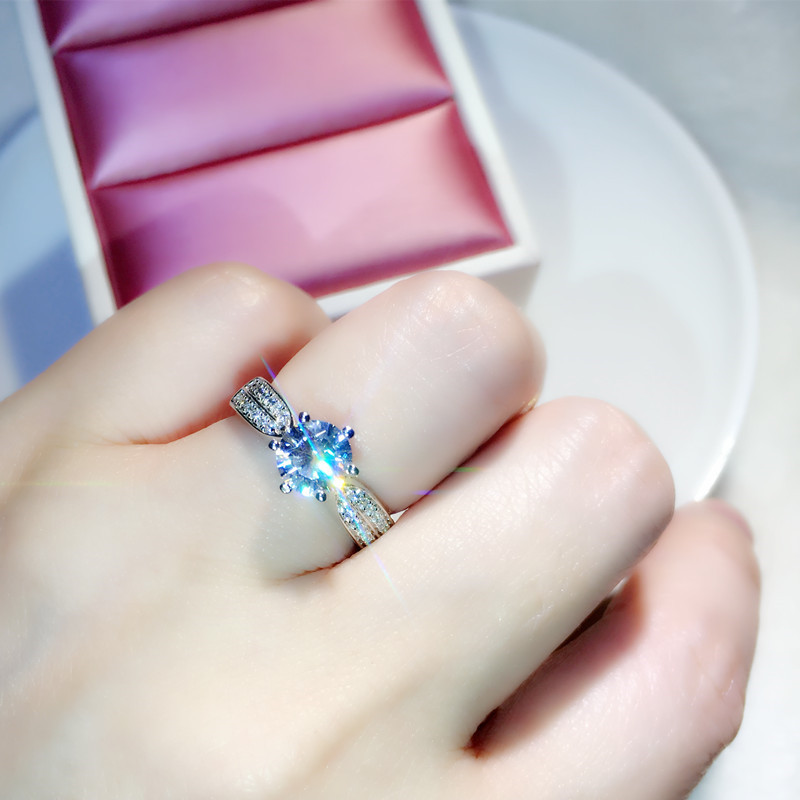 Vecalon solitaire Jewelry Real 925 Sterling Silver ring 3ct Sona Diamond Cz Engagement wedding Band rings for women men bijoux