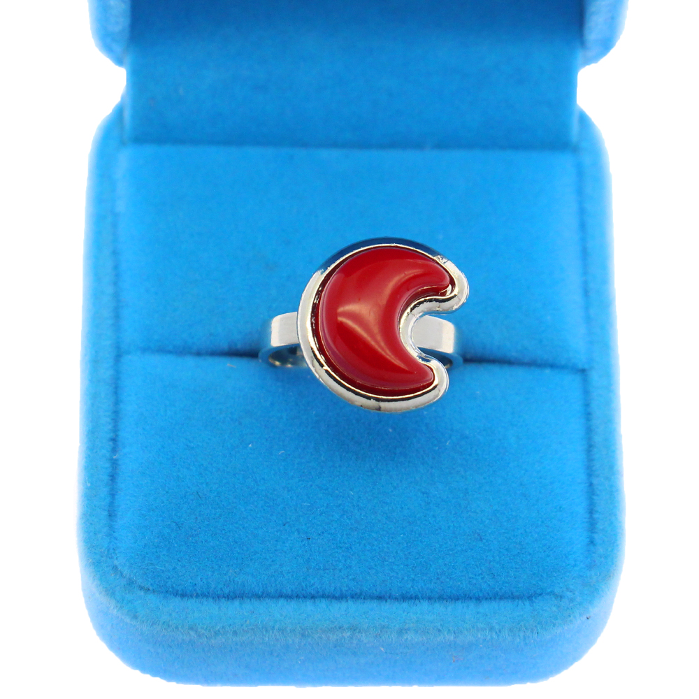 Fashion surprise gem gifts natural shell crescent silver ring women refined simple ring wholesale