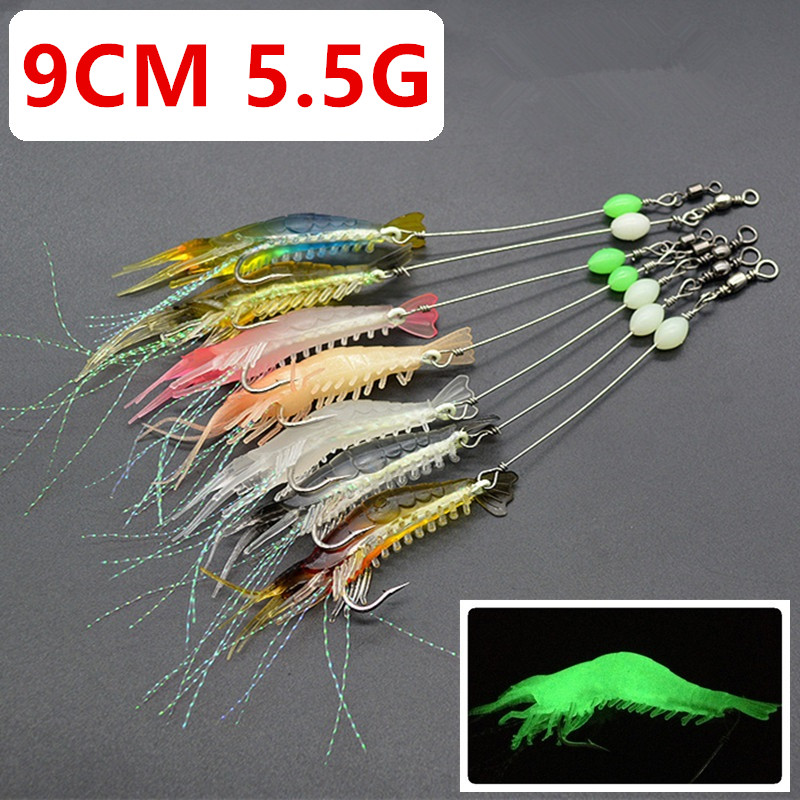 Mixed 7 Color 9cm 5.5g Luminous Shrimp Hook Fishing Hooks Fishhooks Soft Baits & Lures Pesca Fishing Tackle C-003
Mixed 7 Color 9cm 5.5g Luminous Shrimp Hook Fishing Hooks Fishhooks Soft Baits & Lures Pesca Fishing Tackle C-003
