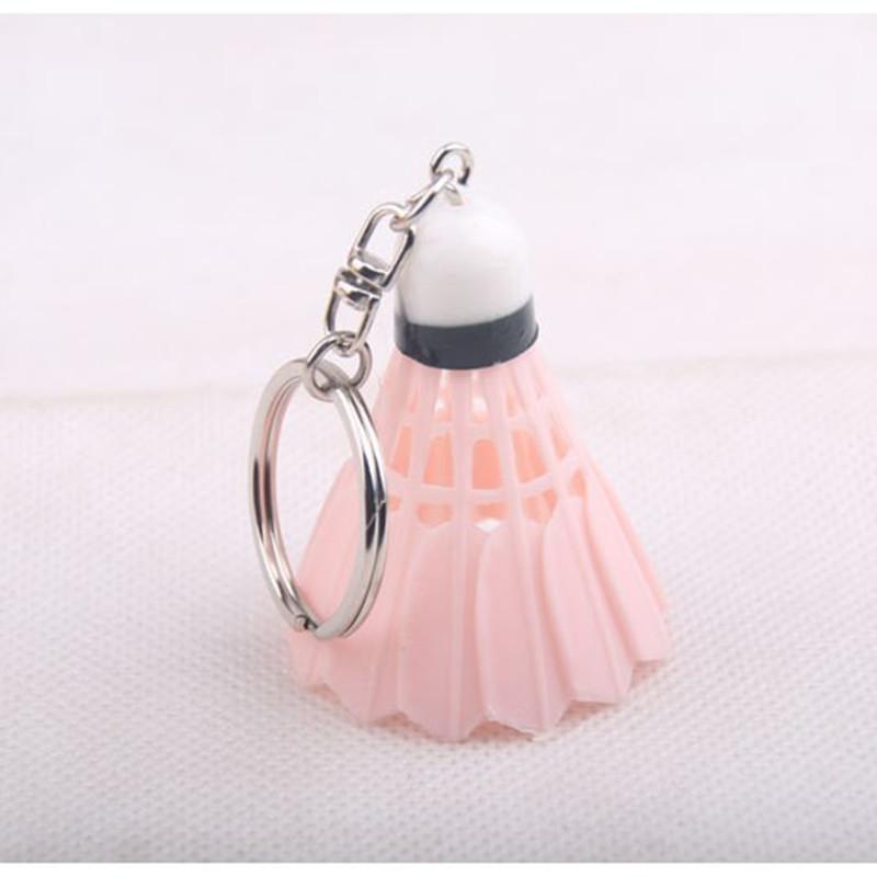 50pcs /Lot Mini Badminton Shuttlecock Key Chain Key Ring Pvc Unisex Resin Casual Sport Keychain Fashion Charm Keyring Accessories