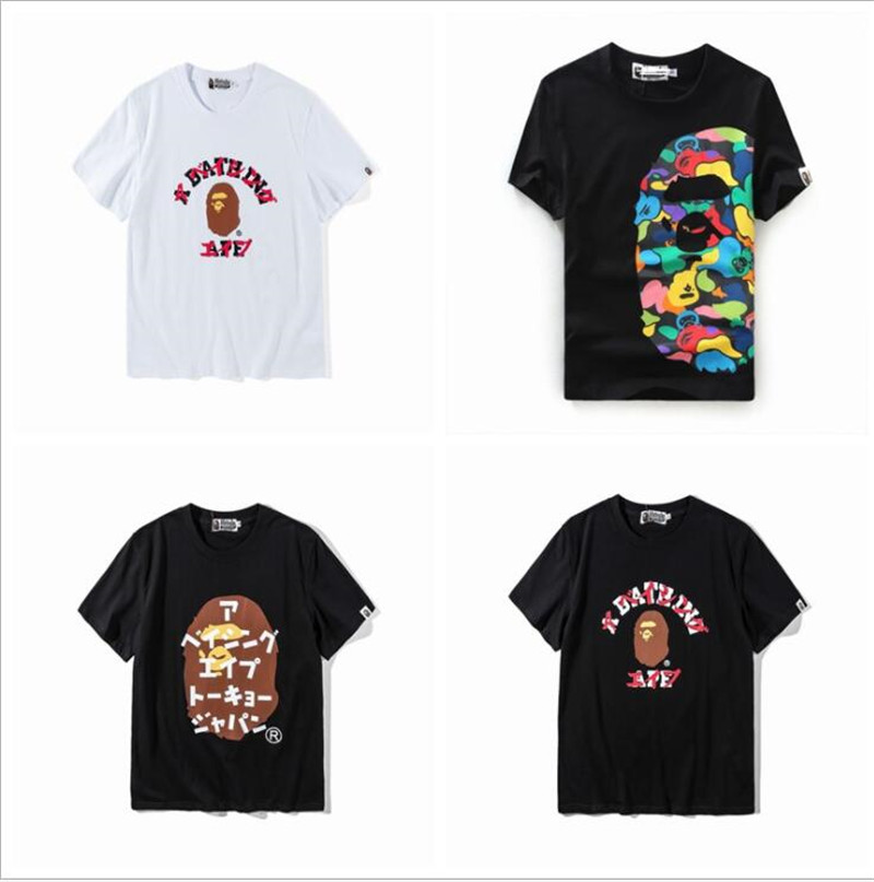 2019 fashion Best Quality Mens 19BAPE A New BATHING 19 APE Men's Monkey Head Round Neck Colored T-Shirt Short Sleeve Crew Neck T-Shirt, Black
2019 fashion Best Quality Mens 19BAPE A New BATHING 19 APE Men's Monkey Head Round Neck Colored T-Shirt Short Sleeve Crew Neck T-Shirt, Black
