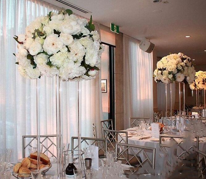 Wedding Porps Acrylic Flower Stand Crystal Vase Transparent Load Lead Table Center Frame Candle Holder Home Decoration