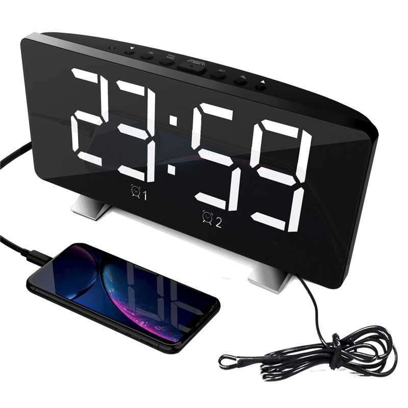 6 inch Large LED Screen FM Radio Alarm Clock Support Dual Alarms Snooze Time Memory Function USB Charging Port With USB Cable
6 inch Large LED Screen FM Radio Alarm Clock Support Dual Alarms Snooze Time Memory Function USB Charging Port With USB Cable