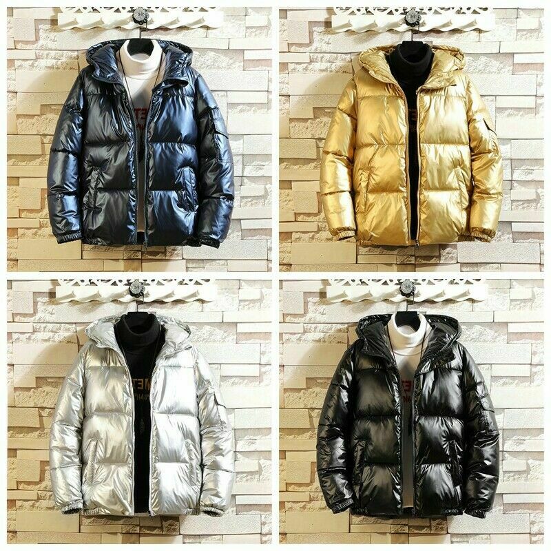 Men Women Hooded Puffer Jacket Shiny Parka Quilted Padded Coat Warm Outwear Chic Gold Coat 923-454, Black
Men Women Hooded Puffer Jacket Shiny Parka Quilted Padded Coat Warm Outwear Chic Gold Coat 923-454, Black