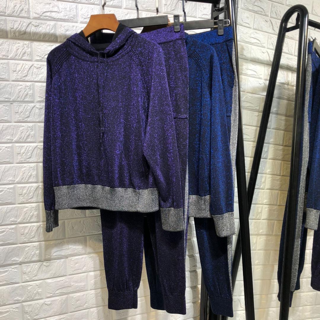 Women fashion lurex knit sweater hooded sweatshirt long sleeve +pants suit casual 2 piece set new 2018 autumn winter pueple blue, Purple
Women fashion lurex knit sweater hooded sweatshirt long sleeve +pants suit casual 2 piece set new 2018 autumn winter pueple blue, Purple