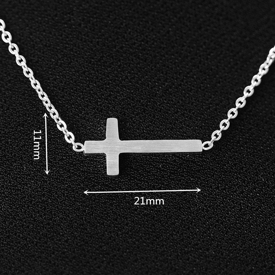 Fashion-Jesus Christian Jewelry Gold Color Cross Pendant Necklace Prayer Christ Mens Women Girl Kids Stainless Steel Chain Christmas Gift