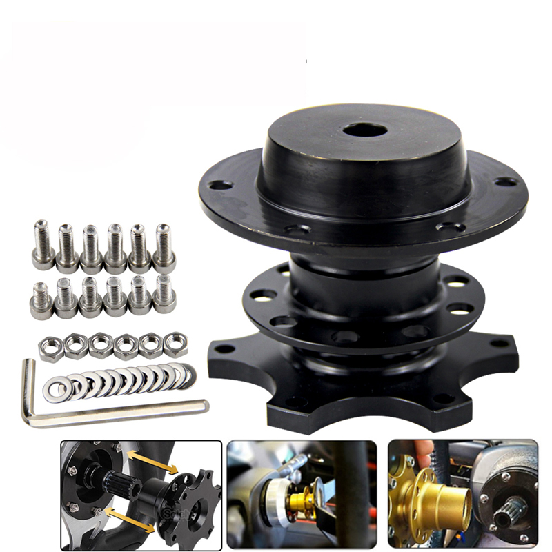 Car Steering Wheel Quick Release Hub Boss Kit Quick Release Steering Wheel Adapter For 6 Hole Steering Wheel Hub