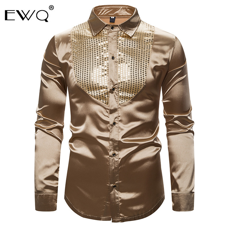 EWQ / Men' Clothing 2019 New Satins Solid Color Shirt For Male Paillette Patchwork Casual Tops Autumn Winter Fashion 19H-a300, Black
EWQ / Men' Clothing 2019 New Satins Solid Color Shirt For Male Paillette Patchwork Casual Tops Autumn Winter Fashion 19H-a300, Black