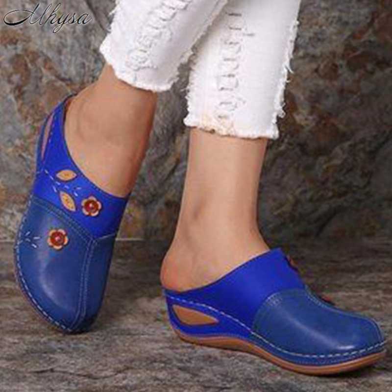 2020 Women Sandals Summer Women Shoes Soft Bottom Retro Baotou Shoes Woman Flowers Leaves Style Wedges Slippers Plus Size, Blue
2020 Women Sandals Summer Women Shoes Soft Bottom Retro Baotou Shoes Woman Flowers Leaves Style Wedges Slippers Plus Size, Blue