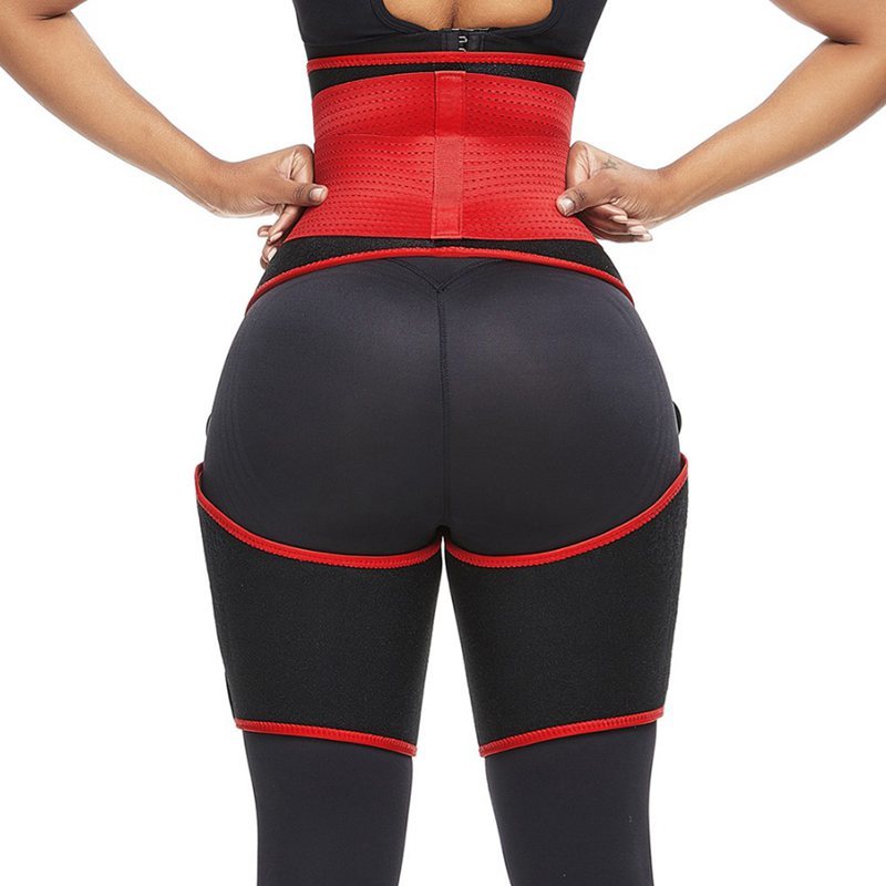 3 in 1 neoprene sweat sauna shaper body slim Belts thigh trimmer leg shapers High waist trainer Shapewear compression waist belt T200526
