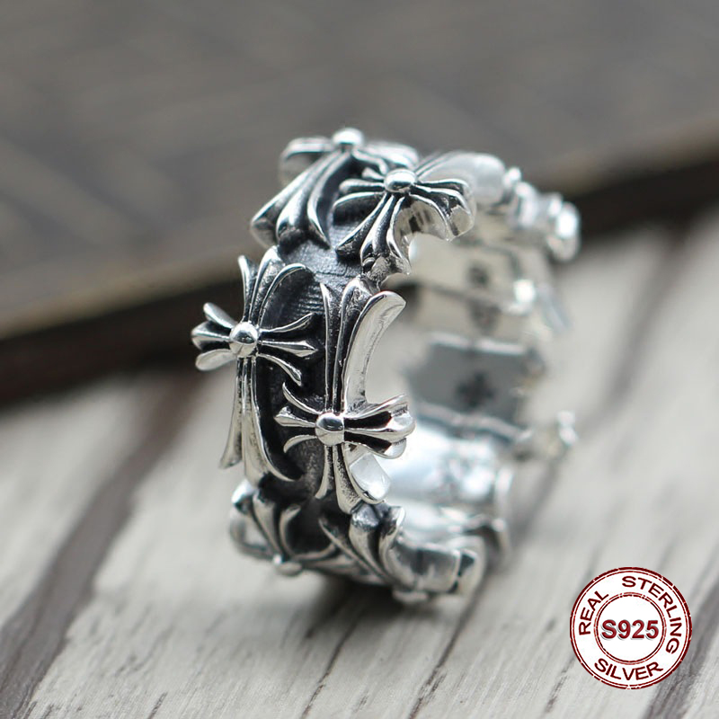 S925 pure silver men's ring personality retro The punk style The cross revolves around the classic ring Gift to your lover N81
S925 pure silver men's ring personality retro The punk style The cross revolves around the classic ring Gift to your lover N81