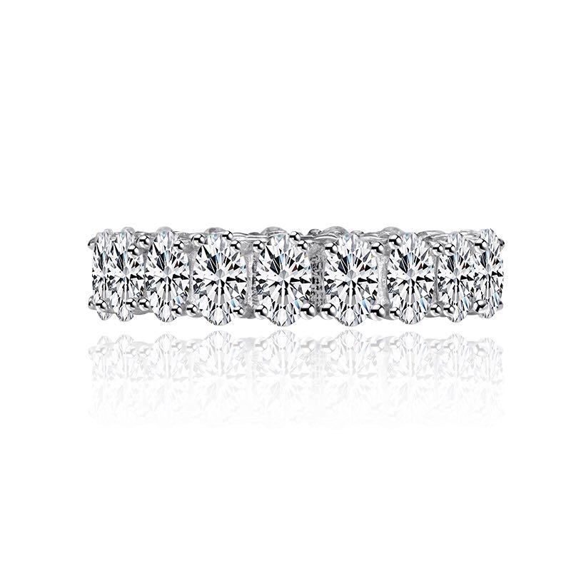 Couple Rings Luxury Jewelry 925 Sterling Silver Oval Cut White Topaz CZ Diamond Gemstones Party Eternity Women Wedding Bridal Ring Set Gift