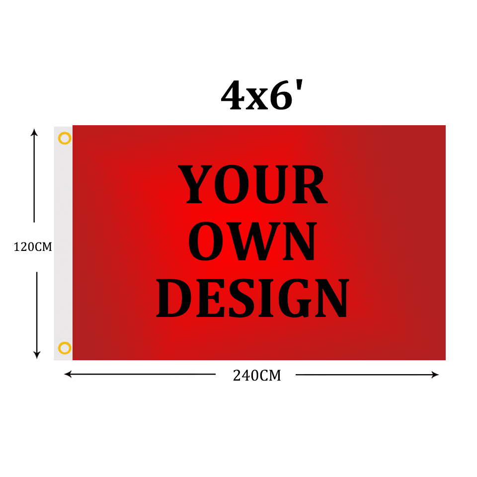 Custom Flag 4x6 FT Banner 120x180cm Sports Party Club Gift Digital Printing Polyester Advertising Indoor Outdoor Printed Flags and Banners