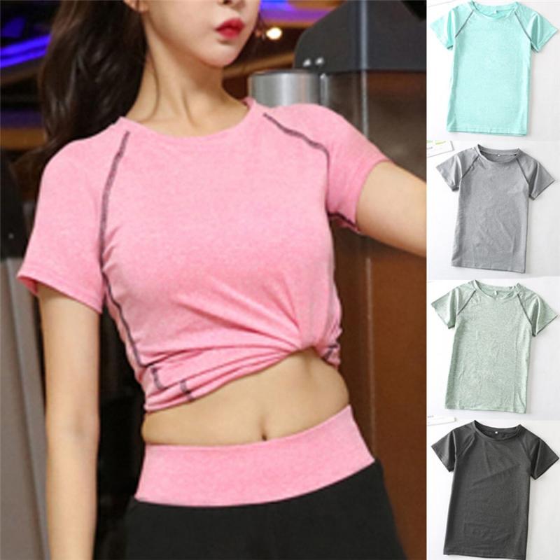 Women' short-sleeved sports elastic sweat-absorbent top Yoga fitness indoor sports quick-drying top, Black
Women' short-sleeved sports elastic sweat-absorbent top Yoga fitness indoor sports quick-drying top, Black