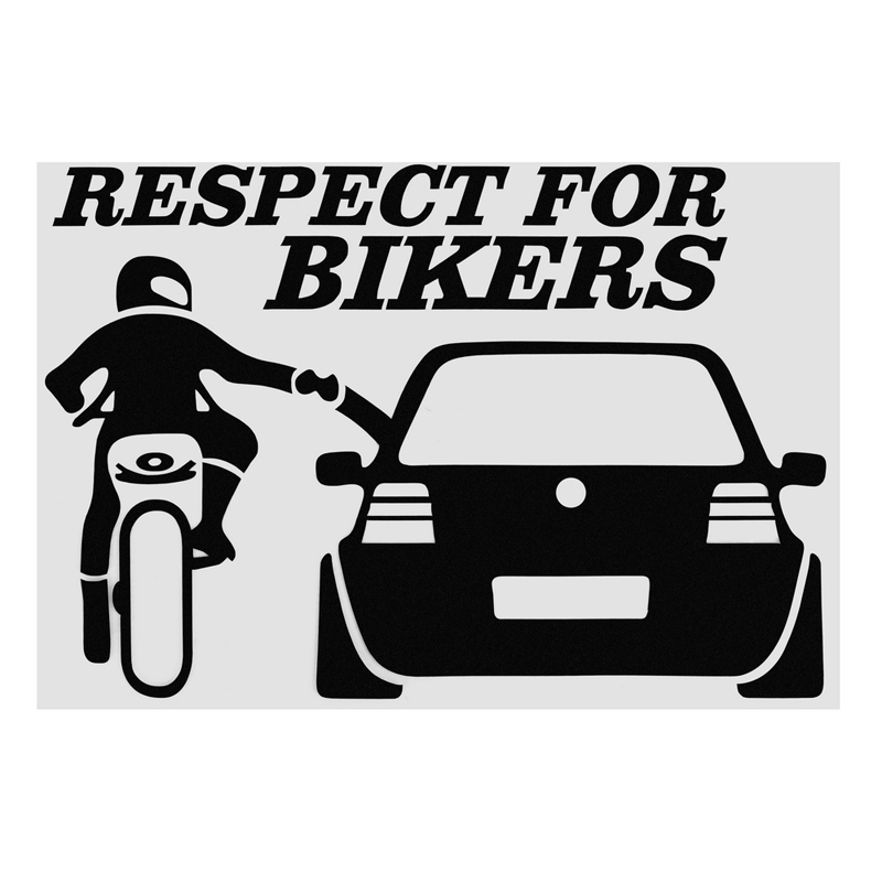 Car Respect For Bikers Sticker Funny Auto Stickers Skateboard Decals For Vehicle Motorcycle Luggage Bike Accessories