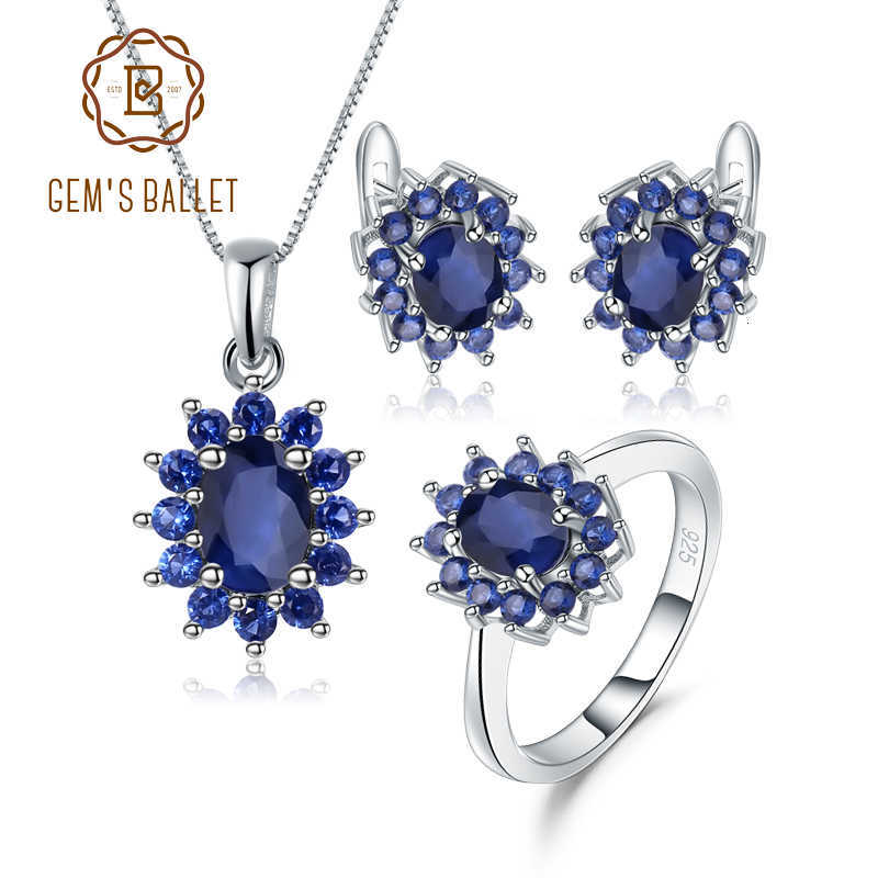 GEM'S BALLET Princess Diana Natural Blue Sapphire Pendant Earrings Ring Set 925 Sterling Silver Women Jewelry Set Fine Jewelry CJ191203
GEM'S BALLET Princess Diana Natural Blue Sapphire Pendant Earrings Ring Set 925 Sterling Silver Women Jewelry Set Fine Jewelry CJ191203