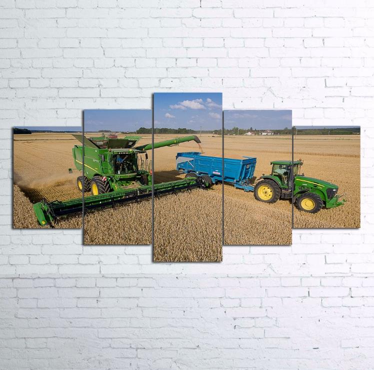 5 piece canvas On Farm Tractor Canvas picture painting decor print poster wall art Living room background decoration Hd canvas painting