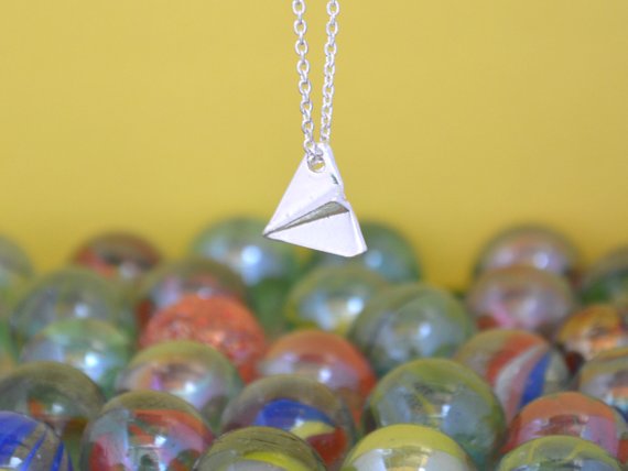 Origami Plane pendant chain Necklace Paper Plane Necklace Tiny Aircraft Airplane Necklaces Jewelry for women gift