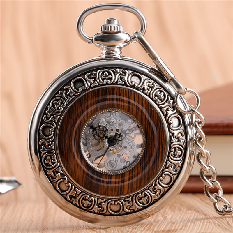 Antique Classical Wooden Circle Watch Silver Carving Skeleton Mechanical Hand Wind Pocket Watches Men Women Pendant FOB Chain Gift
Antique Classical Wooden Circle Watch Silver Carving Skeleton Mechanical Hand Wind Pocket Watches Men Women Pendant FOB Chain Gift