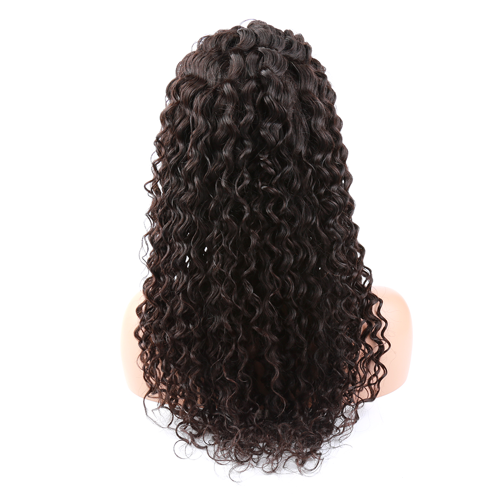 Mongolian Virgin Hair Lace Front Wigs Human Hair Wig with BabyHair Curly 130% Density Medium Brown Average Cap Bellahair