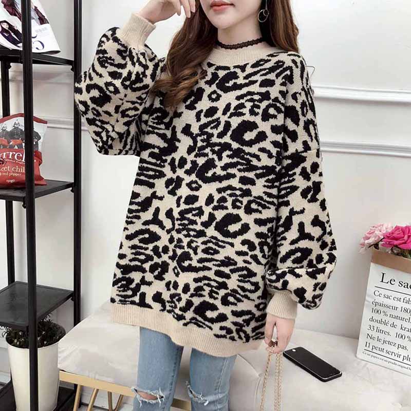 New Fashion 2019 Lady Women Autumn Winter Leopard Khaki Sweater Pullovers Casual Warm Female Knitted Sweaters Pullover, Black
New Fashion 2019 Lady Women Autumn Winter Leopard Khaki Sweater Pullovers Casual Warm Female Knitted Sweaters Pullover, Black