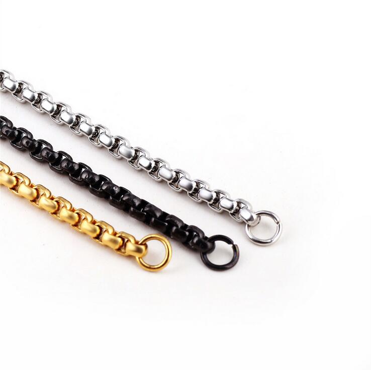 3 colors Fashion Jewelry Male necklaces Chain 316L Stainless Steel Necklace for Men Party Anniversary Gift Length 65cm