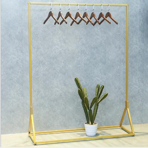 Golden clothing rack Bedroom Furniture Shopping racks in clothes stores display hang shelves Floor hanger clothes-horse