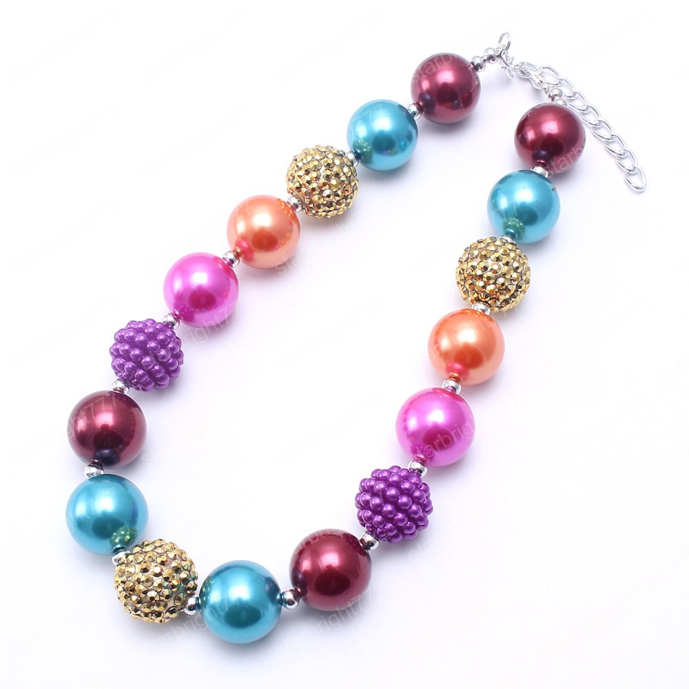 New Arrival Kids Child Chunky Beads Necklace Cute Girls Toddler Bubblegum Necklace Handmade Jewelry
