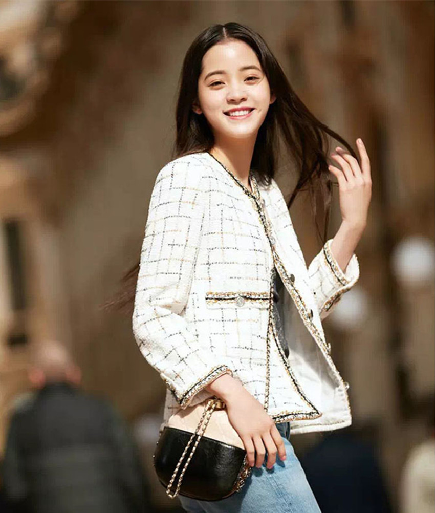 JSXDHK Runway Women Tweed Jacket Autumn Winter Plaid Black Tassel Weave Coat Vintage Single breasted Outerwear S-3XL1