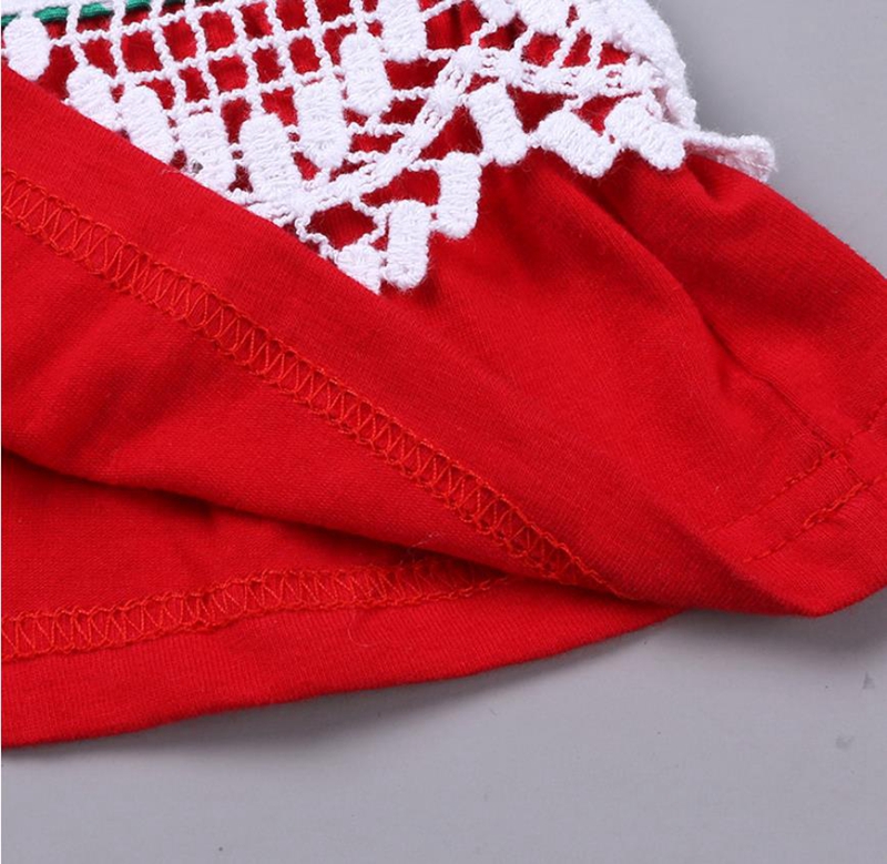 Christmas Girls Dresses Embroidered Baby Girl Dress Lace Sleeve Children Princess Dresses Striped Kids Clothes Xmas Baby Clothing DW4800