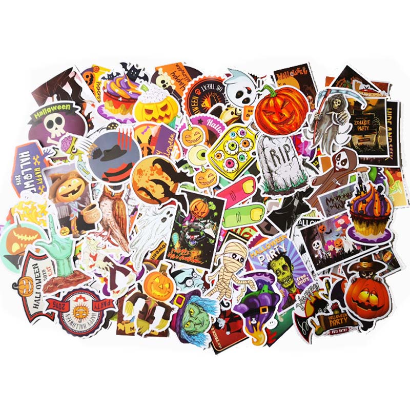 Waterproof Horrible Stickers 100pcs Halloween Car Motorcycle Stickers and Decals Decoration With Vampire Pumpkin Witch Frankenstein Zombie