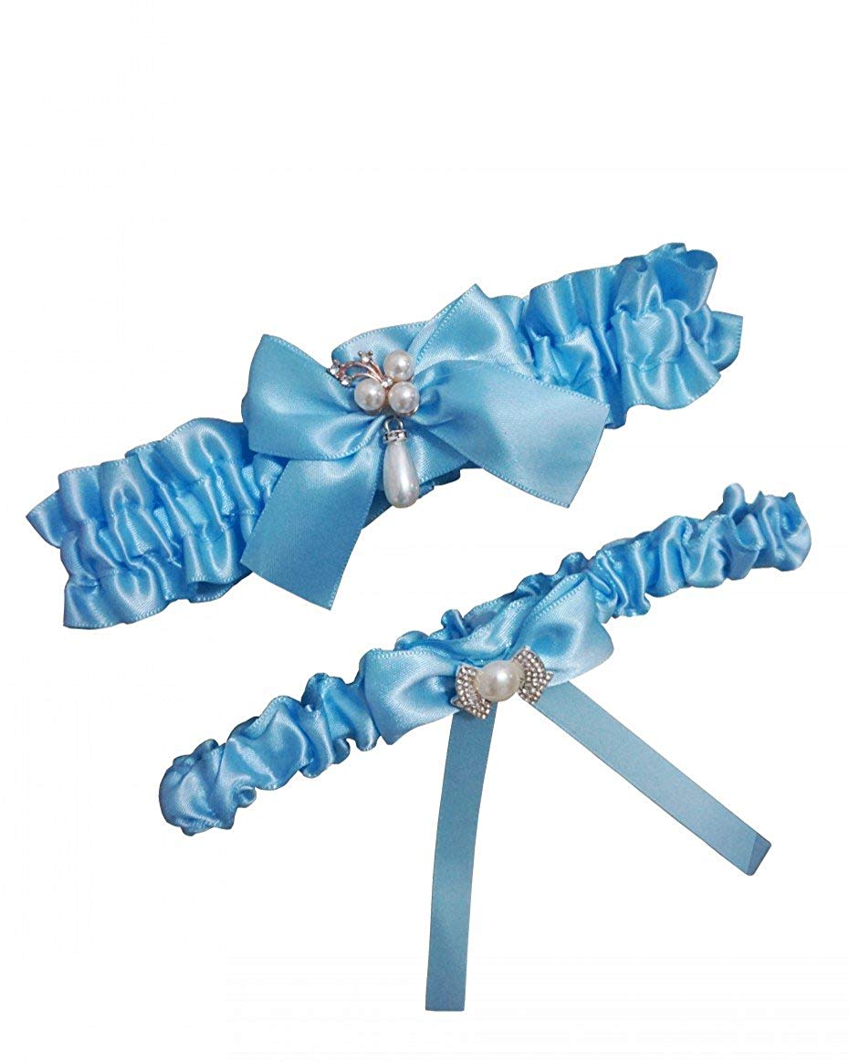 Bridal Garters Navy Blue Bow Satin Wedding Garters For Bride Beach Prom Set Wedding Garter Belts 2019 Free Size 14~23 inches Bulk Discount