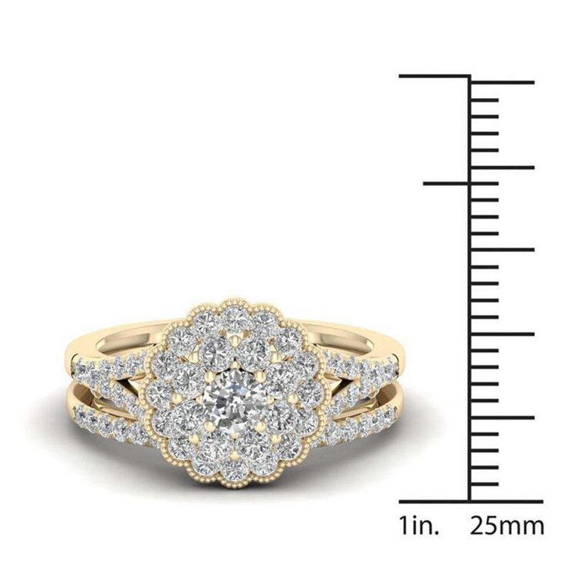 & Sterg Sier Gold Plated Vintage Couple Rings with 5A Cubic Zirconia - Bohemian Promise Ring for Women 4