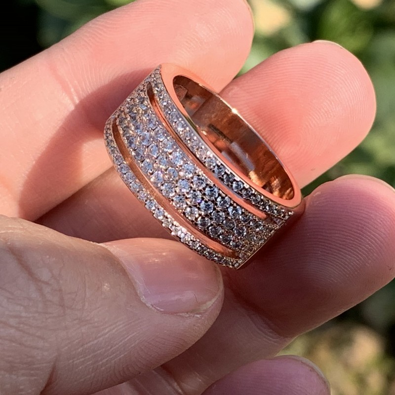 Victoria Wieck Luxury Jewelry 925 Sterling Silver&Rose Gold Full Pave White Sappire CZ Diamond Party Promise Women Wedding Bridal Ring Gift