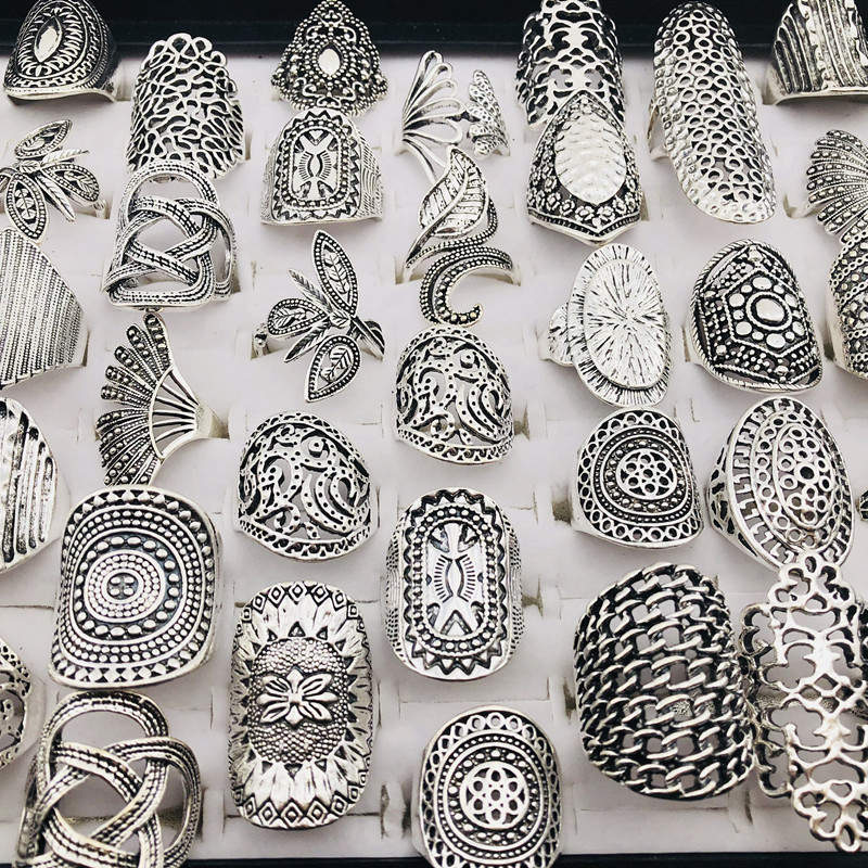 Wholesale Unique Vintage Carved Flower Silver Plated Jewelry Rings For Women Gift Party Rings Mixed Styel Send Random
Wholesale Unique Vintage Carved Flower Silver Plated Jewelry Rings For Women Gift Party Rings Mixed Styel Send Random