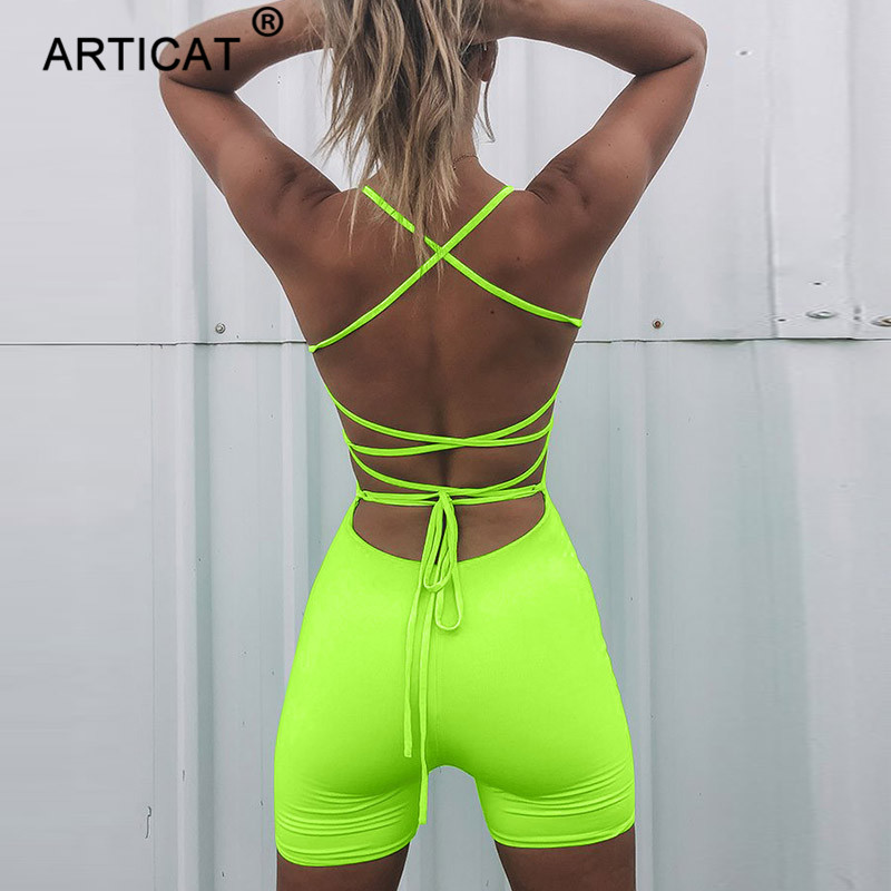 Articat Neon Green Bandage Backless Sexy Jumpsuit Women Summer Playsuit Lace Up Bodycon Rompers Women Beach Casual Club Overalls
Articat Neon Green Bandage Backless Sexy Jumpsuit Women Summer Playsuit Lace Up Bodycon Rompers Women Beach Casual Club Overalls