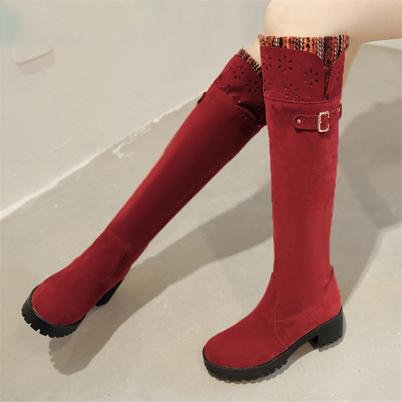 Women Thigh High Boots Over The Knee Female Tall Boots Buckle Hollow Out Med Heels Long Boots, Black
Women Thigh High Boots Over The Knee Female Tall Boots Buckle Hollow Out Med Heels Long Boots, Black