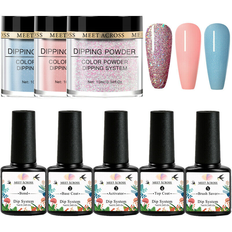 MEET ACROSS10Pcs Dipping Nail Powder Set Holographic Glitter Powder Dust Natural Dry Dippping System Kit
MEET ACROSS10Pcs Dipping Nail Powder Set Holographic Glitter Powder Dust Natural Dry Dippping System Kit